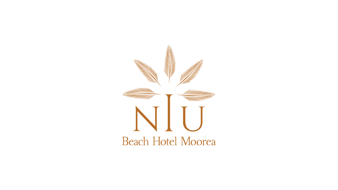 Logo du Niu Beach Hôtel Moorea, établissement partenaire situé en bord de mer à Moorea, Polynésie française